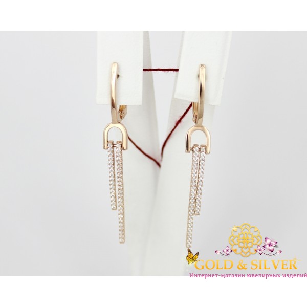 Жіночі золоті сережки "У ритмі Танго" 420349 , Gold &amp Silver Gold & Silver, Украина